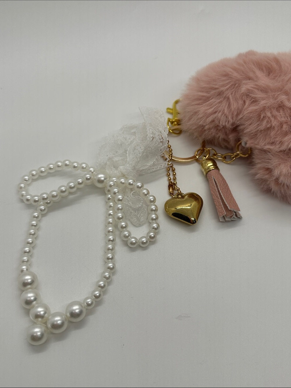 Pink Faux Fur Bag Charm - Picture 3 of 3